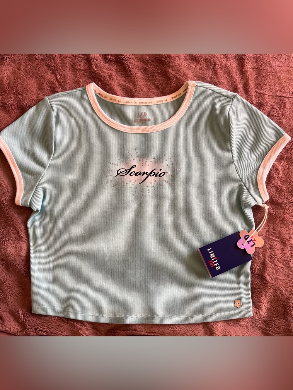 LTD 2.0 Scorpio Ribbed Crop Top NWT Size Large Y2K Baby Tee